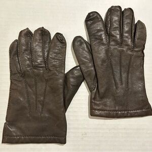 Vintage Gates Men's Leather Gloves Brown Lambskin with Cashmere Lining Size 10